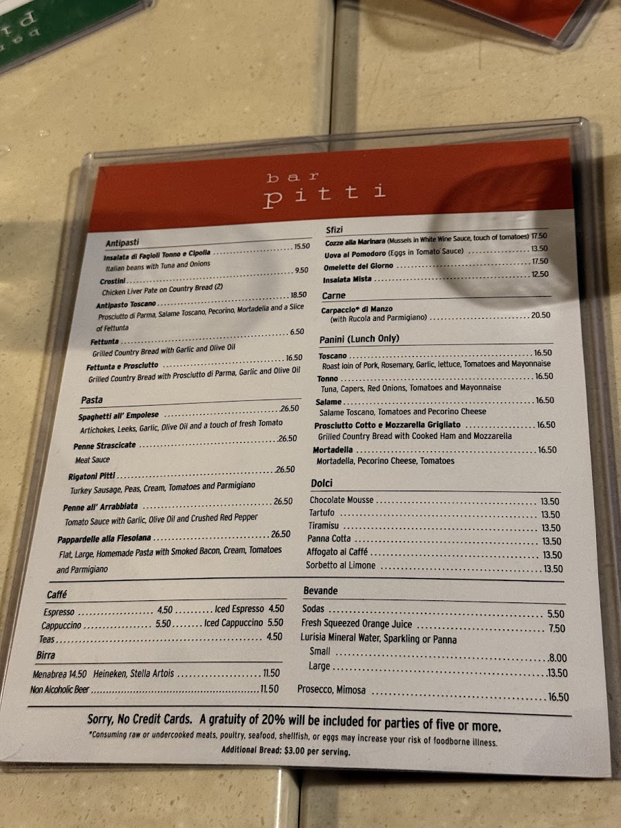 Bar Pitti Menu - Image 2